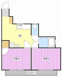 サンライフ小笠 2DKの間取図画像