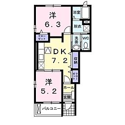 ベルウッド 2DKの間取図画像