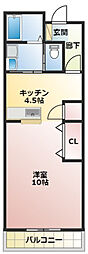 ベルアンジュール 1DKの間取図画像