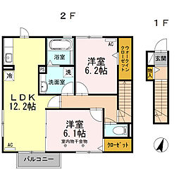 キャトル・セゾン 2LDKの間取図画像
