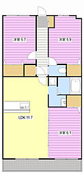 フェリッシモ 3LDKの間取図画像