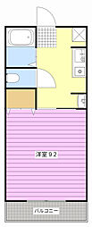 キャッスルタウンC 1Kの間取図画像