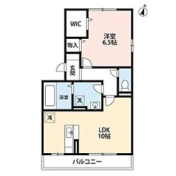 LunaB 1LDKの間取図画像