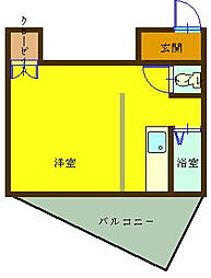 メゾン青葉台No.6 1Kの間取図画像
