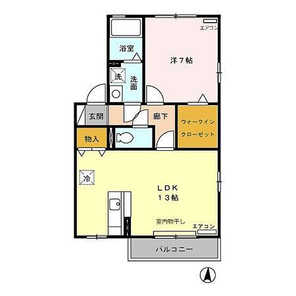 リビングタウン愛野南　Ａ 201｜静岡県袋井市愛野南２丁目(賃貸アパート1LDK・2階・49.59㎡)の写真 その2