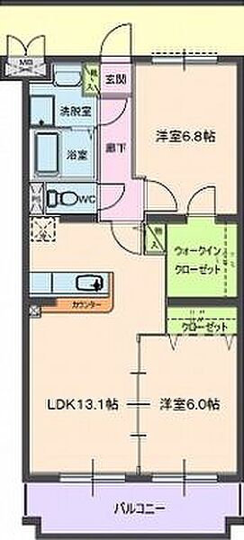 エスペランサA&K 101｜静岡県菊川市加茂(賃貸マンション2LDK・1階・59.96㎡)の写真 その2