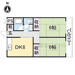 下村コーポ3 2DKの間取図画像
