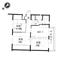 中登美第3団地Ｄ14号棟 304 ｜ 奈良県奈良市中登美ヶ丘１丁目（賃貸マンション2LDK・3階・51.00㎡） その2