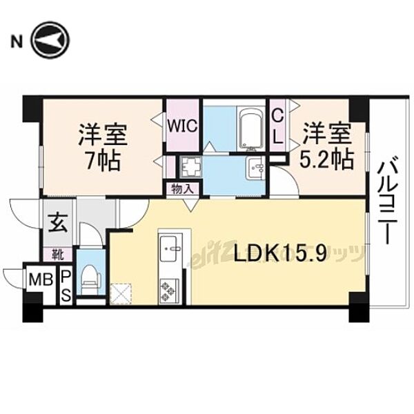 セレニティプレイス　桂 402｜奈良県桜井市大字川合(賃貸マンション2LDK・4階・63.24㎡)の写真 その2