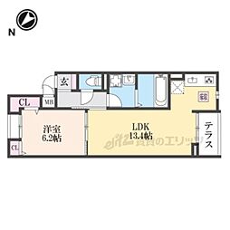 クオーレ III 1LDKの間取図画像