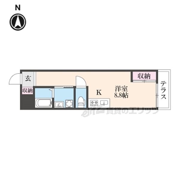 大阪府枚方市渚元町(賃貸アパート1R・1階・23.52㎡)の写真 その2