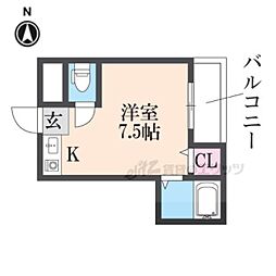 クリエイトパート1 ワンルームの間取図画像
