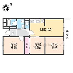 東生駒北ガーデンハイツ23 3LDKの間取図画像