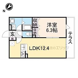 ハイツ萩の台 1LDKの間取図画像