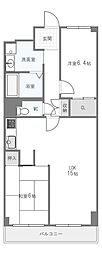 日商岩井緑地公園マンション 2LDKの間取図画像