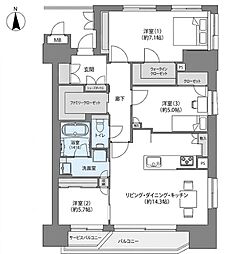 リバーガーデン千林大宮 3LDKの間取図画像