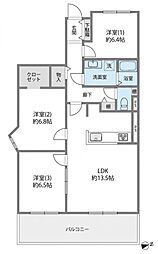 サンヴェール千里山 3LDKの間取図画像
