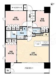 パークホームズ大濠公園フロント 3LDKの間取図画像