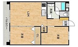 ビレッジ城月 2LDKの間取図画像