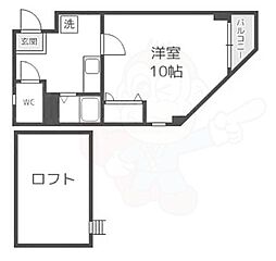 サンライズ 1DKの間取図画像