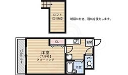 サンライズ 1Kの間取図画像