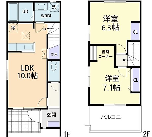 Sky  Residence （スカイ レジデンス） 107｜茨城県下妻市下妻丙(賃貸アパート2LDK・2階・55.58㎡)の写真 その2