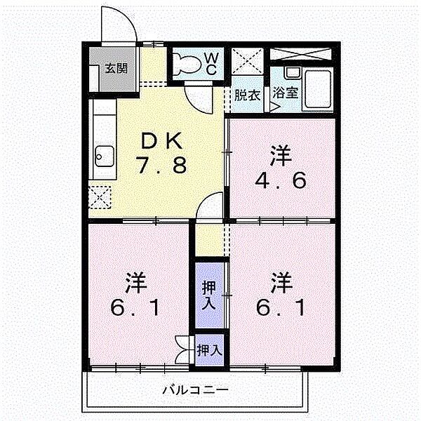 おおつきシティハイツ 202｜茨城県取手市谷中(賃貸アパート3DK・2階・52.14㎡)の写真 その2