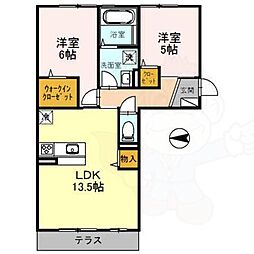 ドミール・ヨシダ・トロワ 2LDKの間取図画像