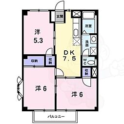 吉川ハイツ 3DKの間取図画像