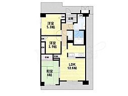 シャルマンコーポ桜井2 3LDKの間取図画像