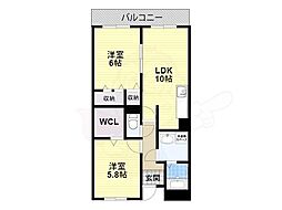 ボナール2000 2LDKの間取図画像