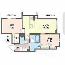シャーメゾン 香芝 ワイケイ 2LDKの間取図画像