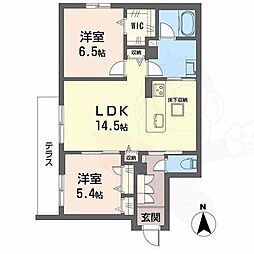 シャーメゾンラフォレ 2LDKの間取図画像