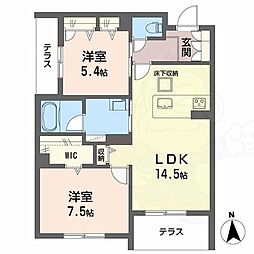 シャーメゾンラフォレ 2LDKの間取図画像
