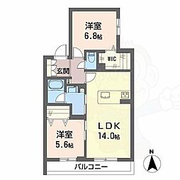 シャーメゾンラフォレ 2LDKの間取図画像