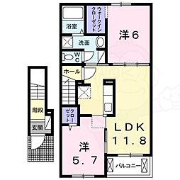 ディアステージ2 2LDKの間取図画像