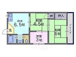 泉マンション 3DKの間取図画像
