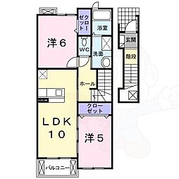 フラワーパーク 2LDKの間取図画像