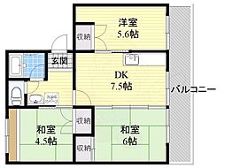 成幸ハイツ 3DKの間取図画像
