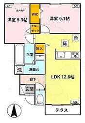 当麻寺MKコート5 2LDKの間取図画像