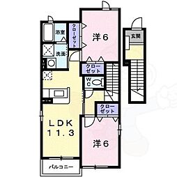 アッド・コンフォート 2LDKの間取図画像