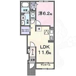 グランジェルメ 1LDKの間取図画像