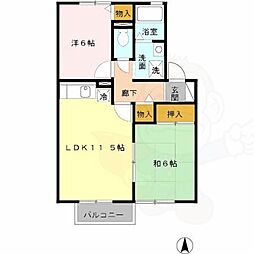 アークソフィアA棟 2LDKの間取図画像