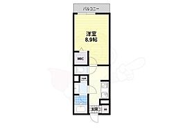 クアトロ・ソレイユ 1Kの間取図画像