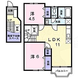 アムール2 2LDKの間取図画像