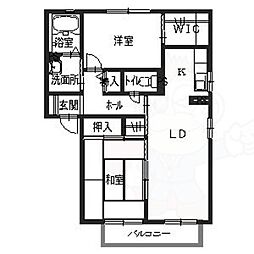 アーバヒルG 2LDKの間取図画像