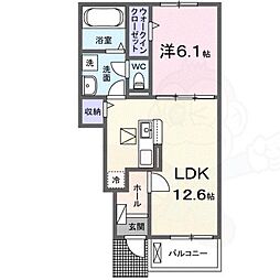 エヴァ グリーン ヴィラ 1LDKの間取図画像