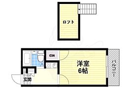 リファインコート八木 1Kの間取図画像