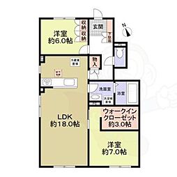 ヒルトップU 2LDKの間取図画像