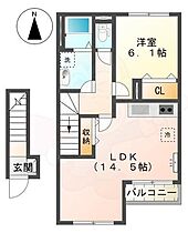 奈良県大和高田市大字池田（賃貸アパート1LDK・2階・54.14㎡） その2